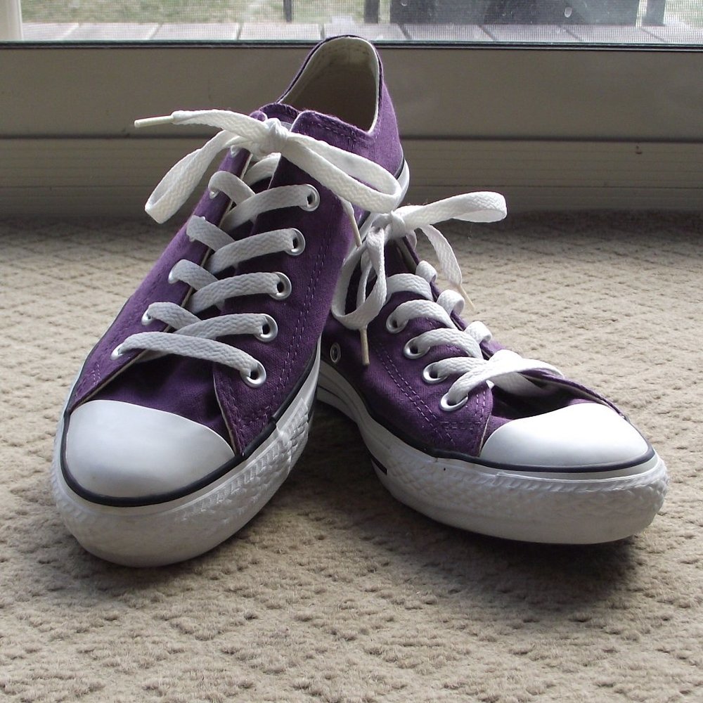 Dark Purple Converse Low Tops